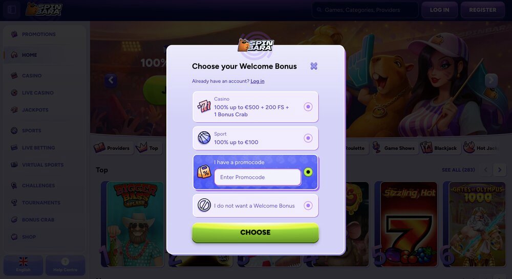 Spinbara promo code