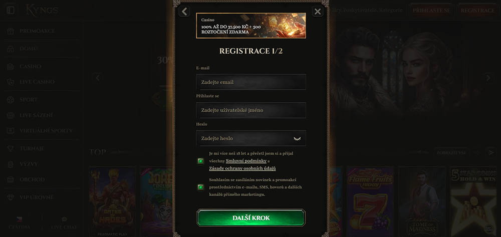 Kyngs registrace [Kompletní návod na založení nového účtu]