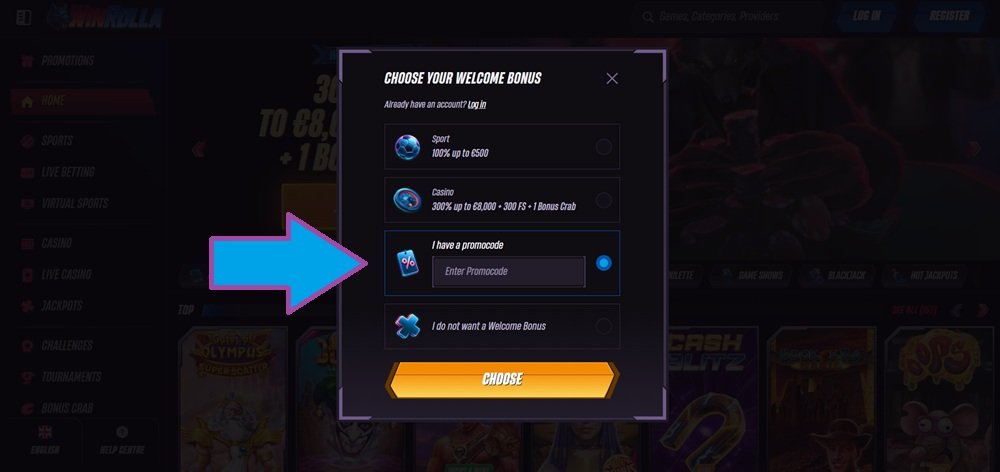 Win Rolla promo code