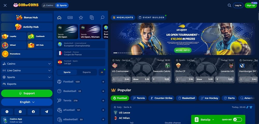 God of Coins sportsbook