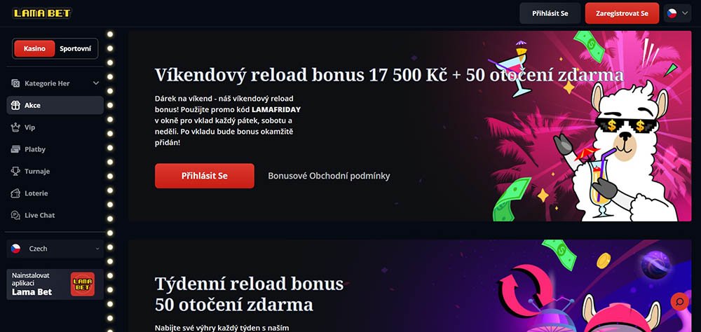 Lamabet Pravidelné reload bonusy