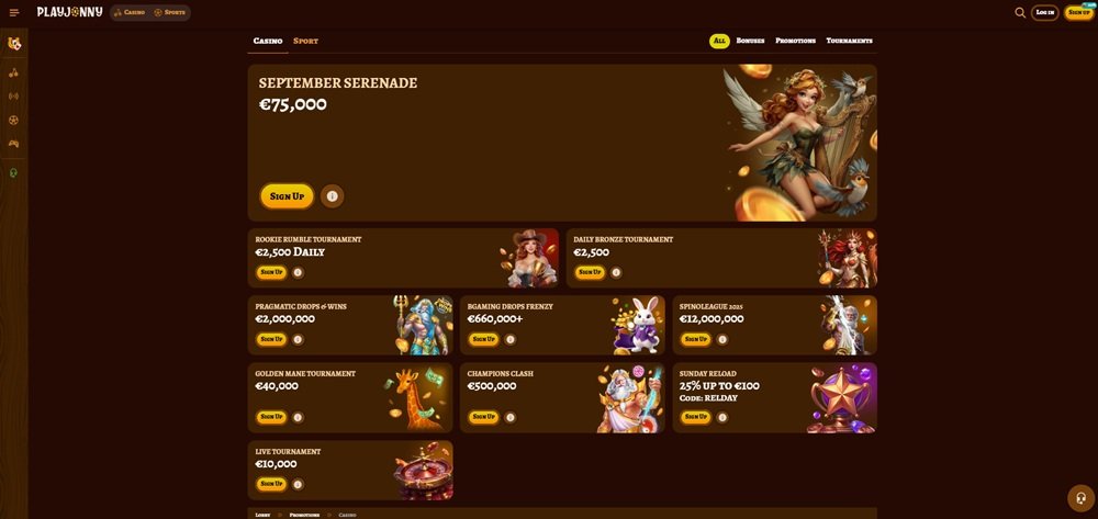 PlayJonny bonuses