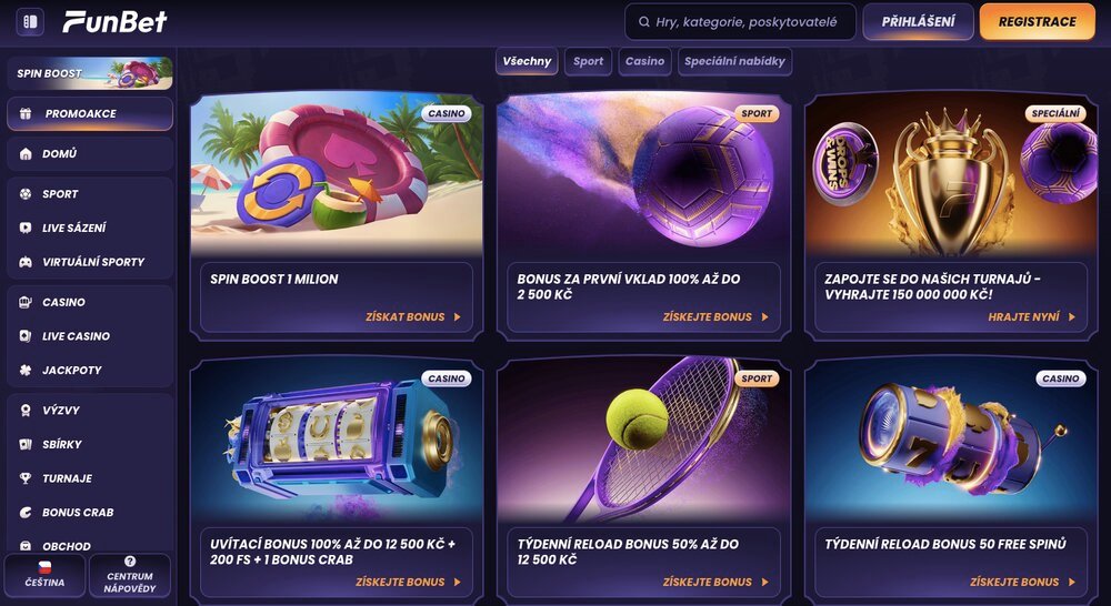 FunBet bonusová nabídka srpen 2025