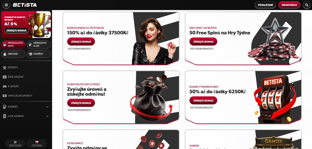 betista nabídka bonusů