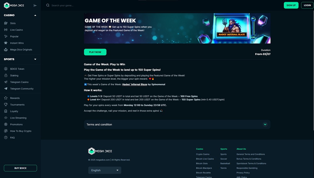 Náhled promoakce Game of the Week s možností výhry až 150 free spins