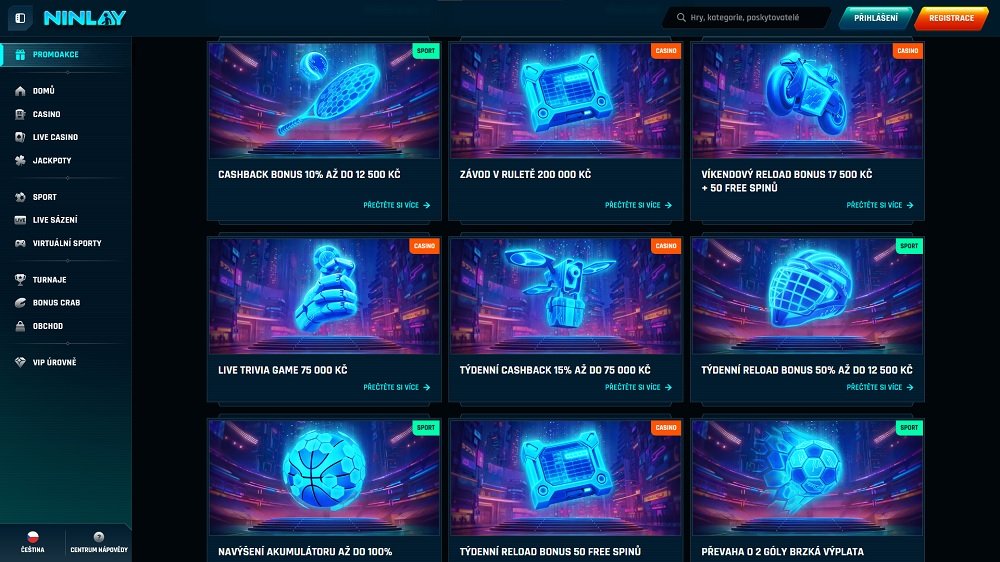 Náhled pravidelných reload bonusů v online casinu a sázkové kanceláři Ninlay