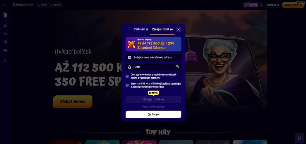 Spingranny registrace [Kompletní návod na založení nového účtu]