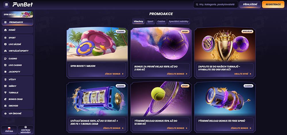 FunBet Pravidelné reload bonusy