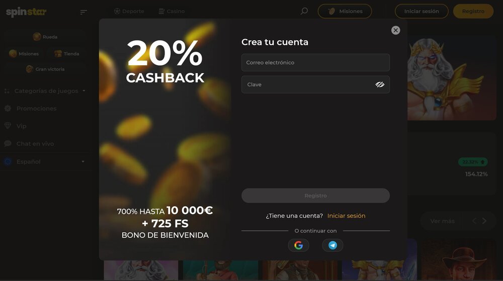 Spinstar.bet registro