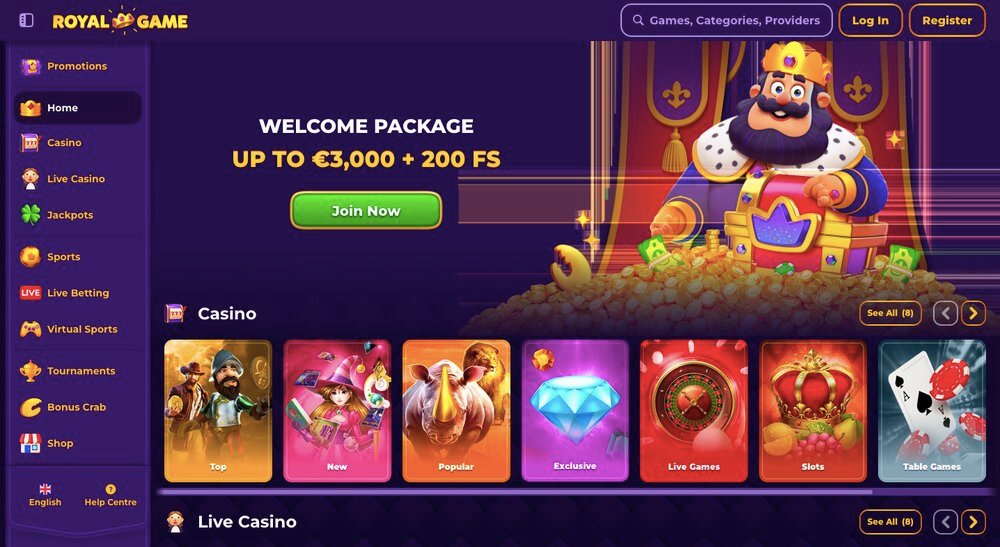 Royal Game website