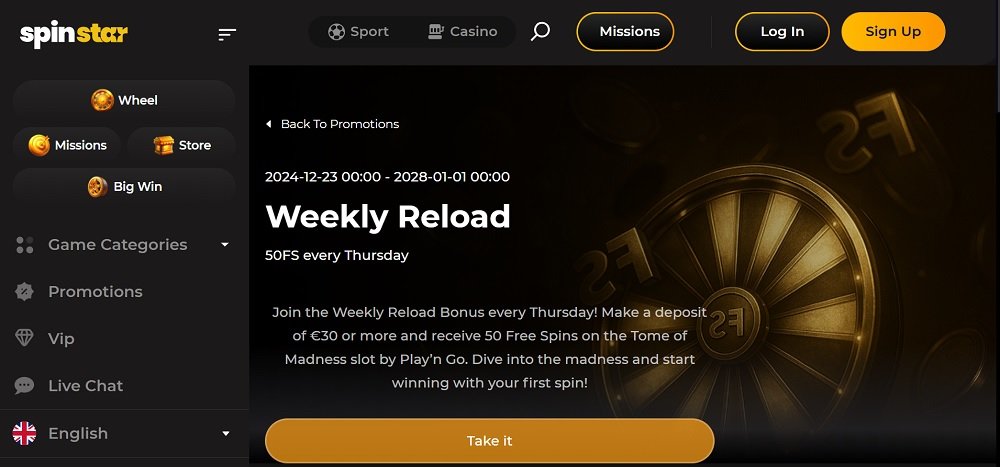 Spinstar.bet free spins