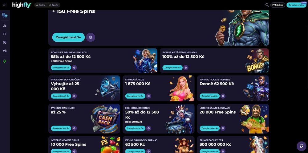 highflybet bonusová nabídka