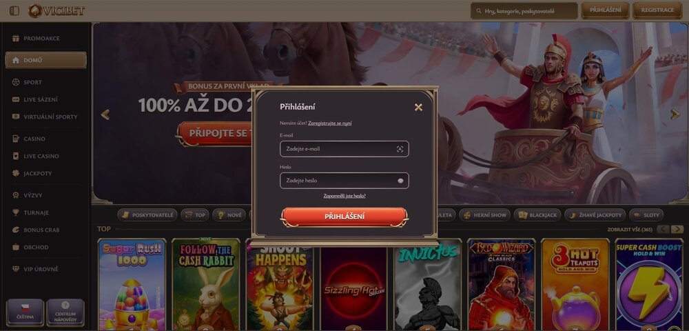 vicibet přihlášení