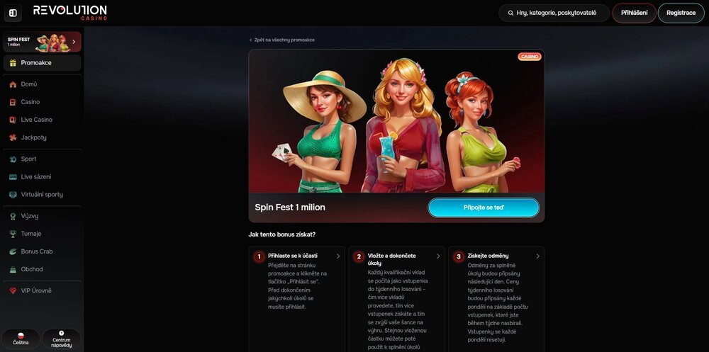 revolution casino nabídka free spinů v srpnu