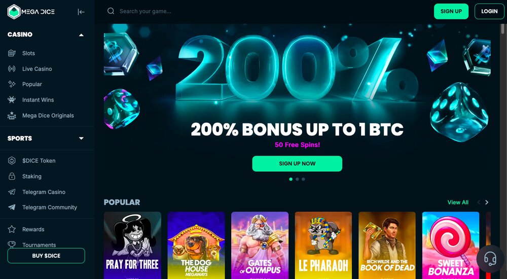 Mega Dice uvítací bonus