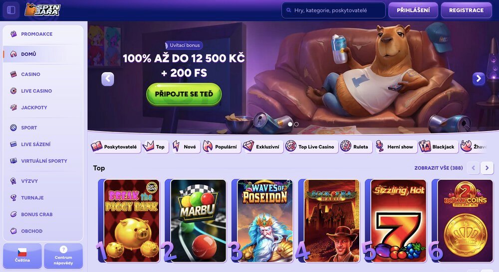 Spinbara casino homepage