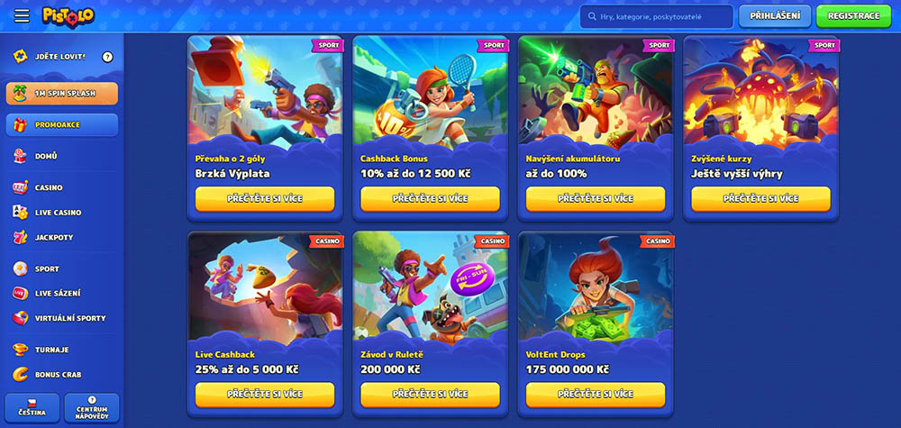 Pistolo – cashback systém + bonusy