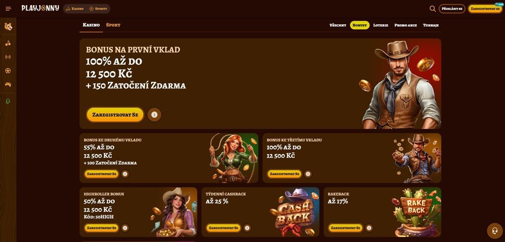 playjonny nabídka free spinů