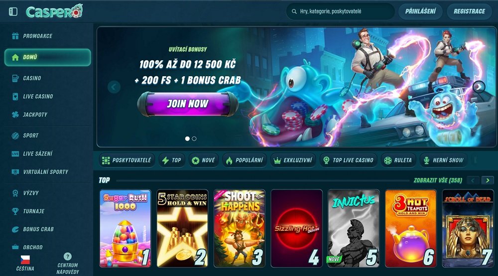 Náhled uvítacího bonusu a top výherních automatů v online casinu Caspero