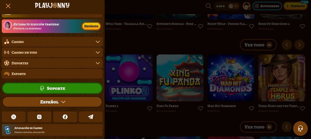PlayJonny aplicación
