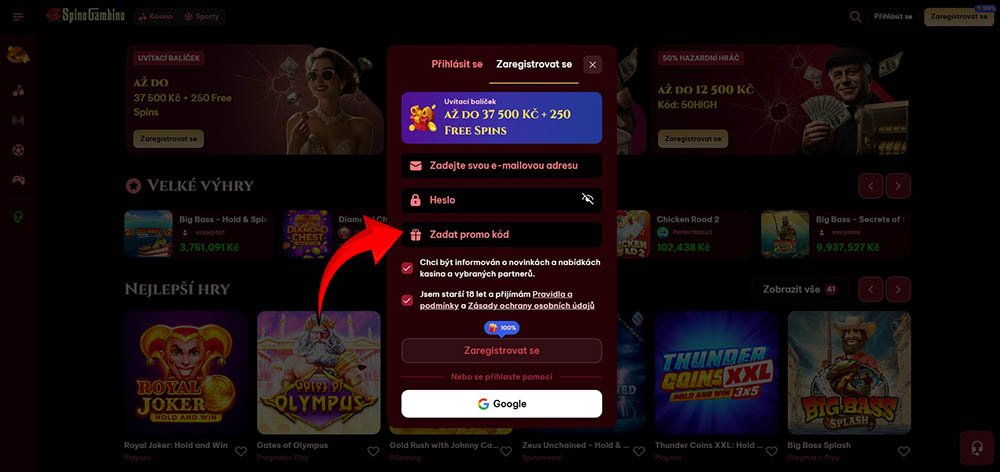 SpinoGambino promo code
