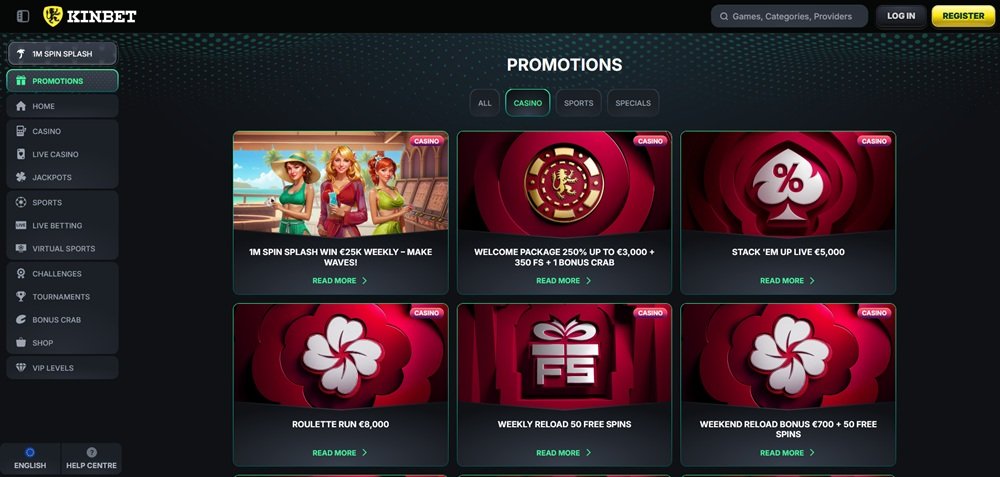 KinBet bonuses