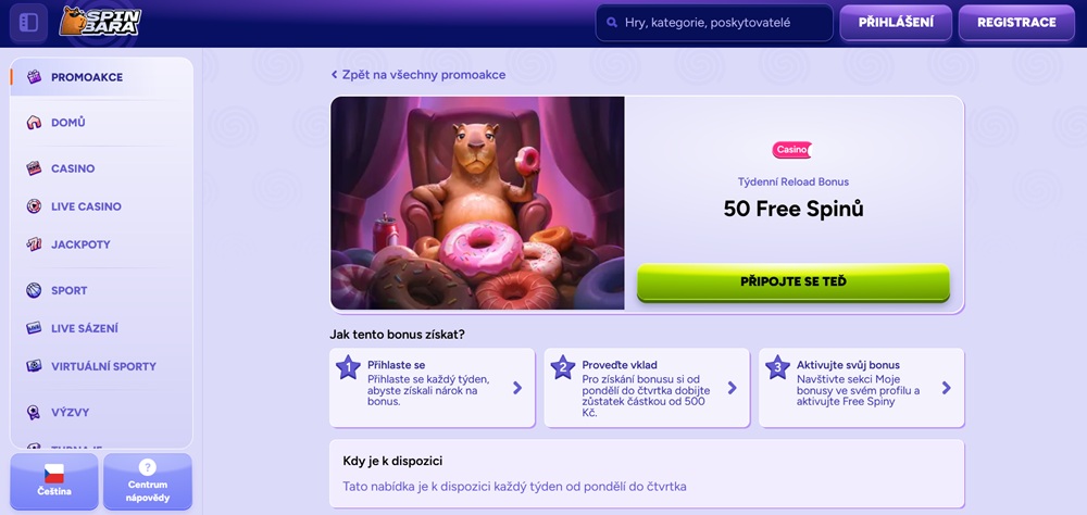 Spinbara bonusy září 2025