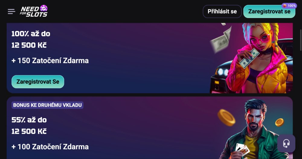 Náhled bonusů a promoakcí s free spins v online casinu NeedforSlots