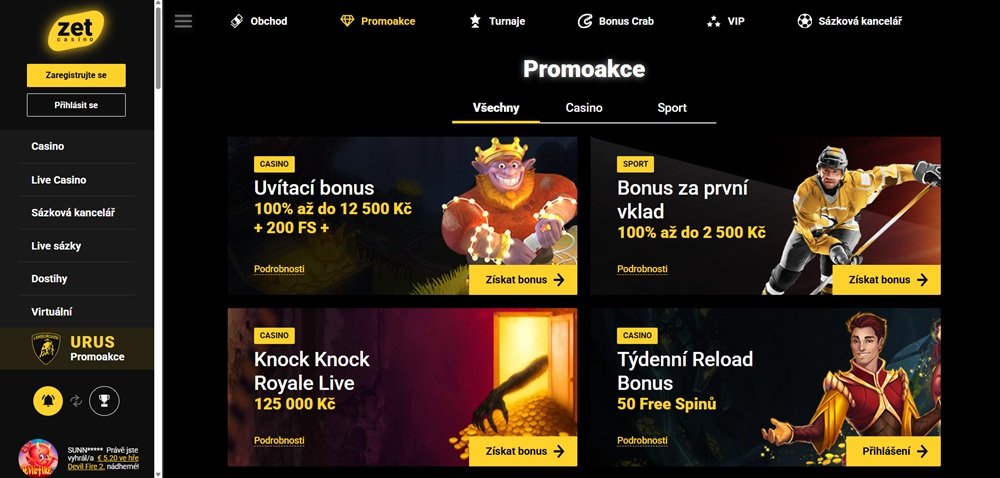 ZetCasino bonusy září 2025