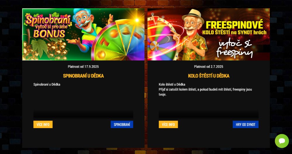 Herna u Dědka bonus za registraci [Získejte 100 free spinů zdarma]