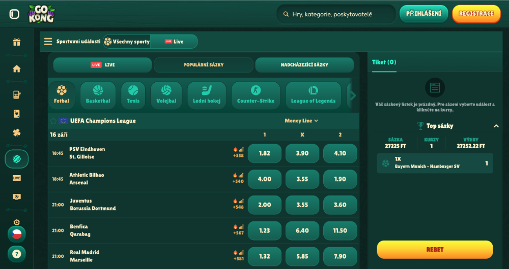 Sázková kancelář GoKong_GoKong_