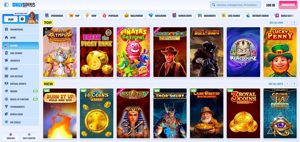 OnlySpins top slots