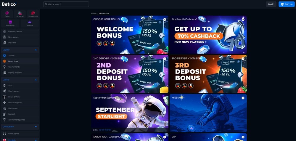 Betico bonuses