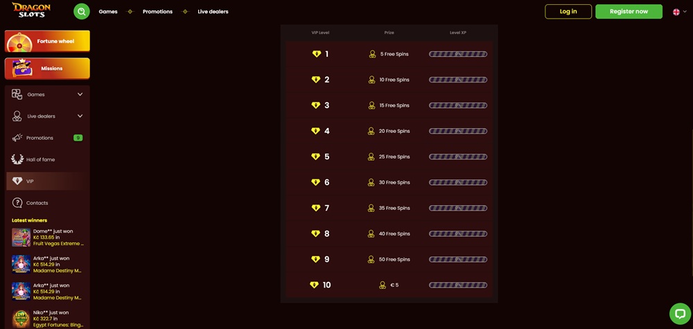 Dragon Slots free spins