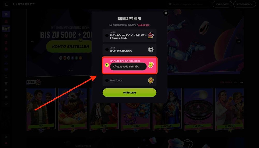 LunuBet Promo-Code