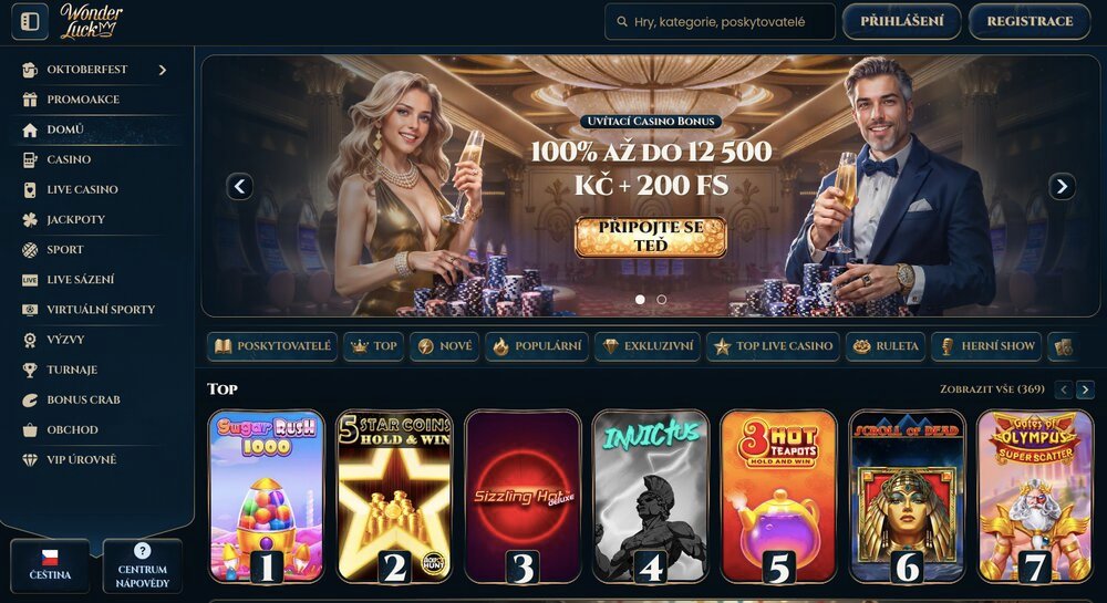 WondreLuck casino homepage