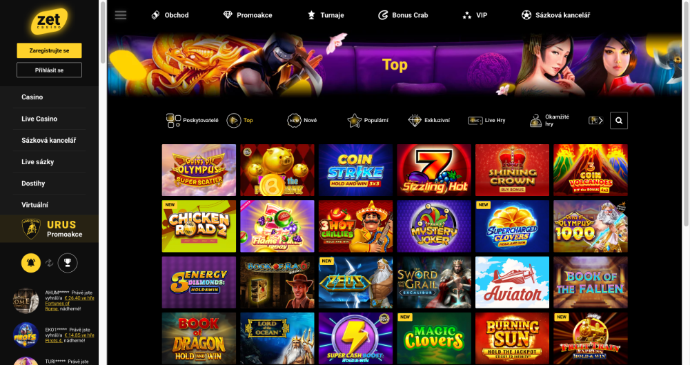 ZetCasino TOP 10 výherní automaty pro podzim 2025