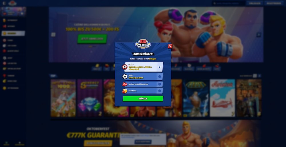 BigClash Registrierung
