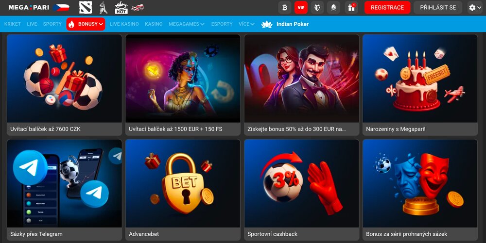 Megapari bonusová nabídka září 2025