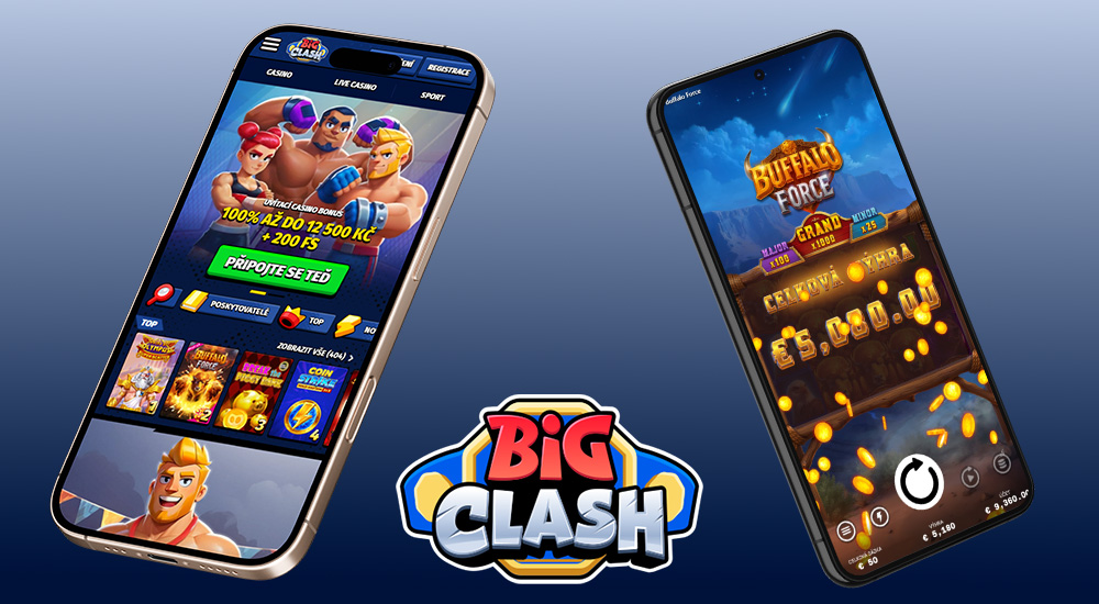 Náhled responzivního UI webu online casina BigClash