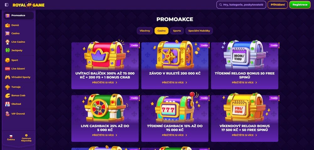 royal game promoakce s free spiny