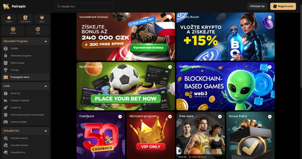Jak získat bonusy v casinu Fairspin?