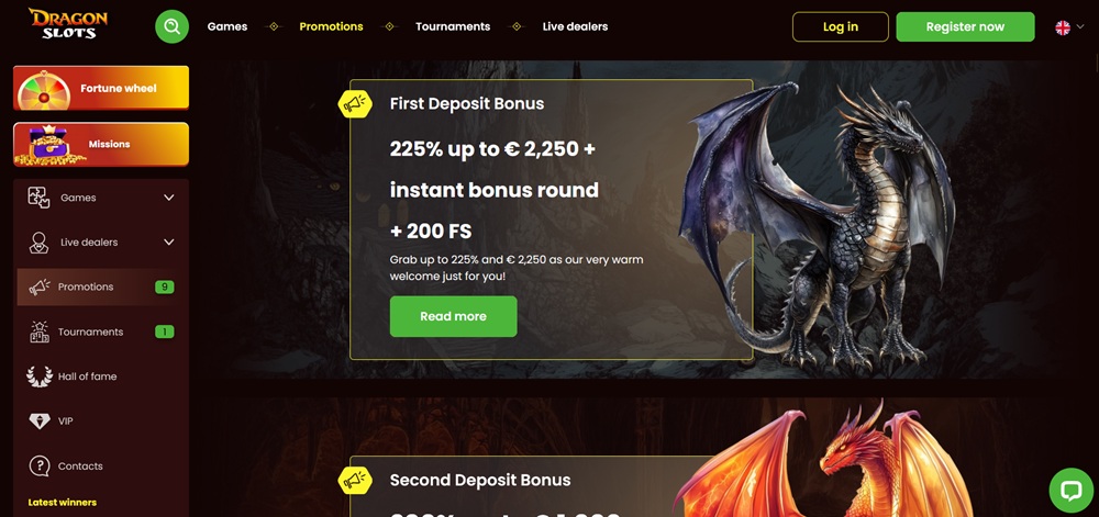Dragon Slots bonuses