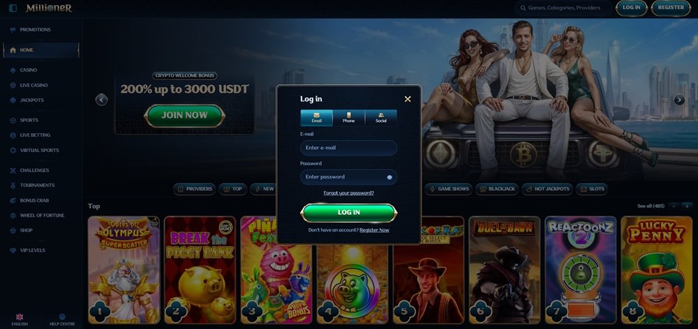 Millioner login