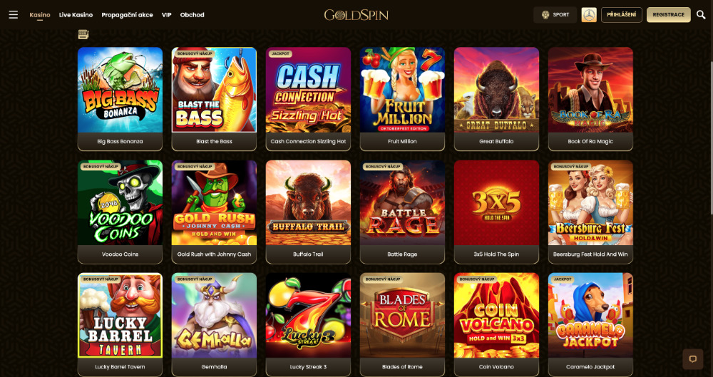 GoldSpin Spielautomaten, Vorschau