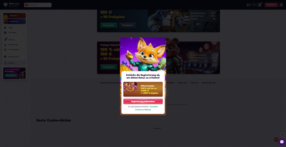 Safecasino Freispielen
