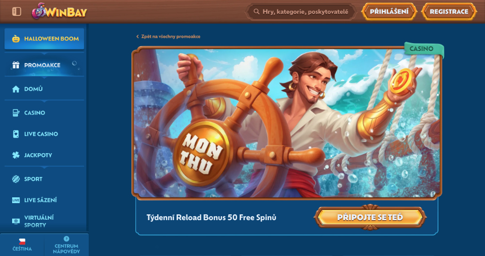 Nabídka free spinů v casinu WinBay