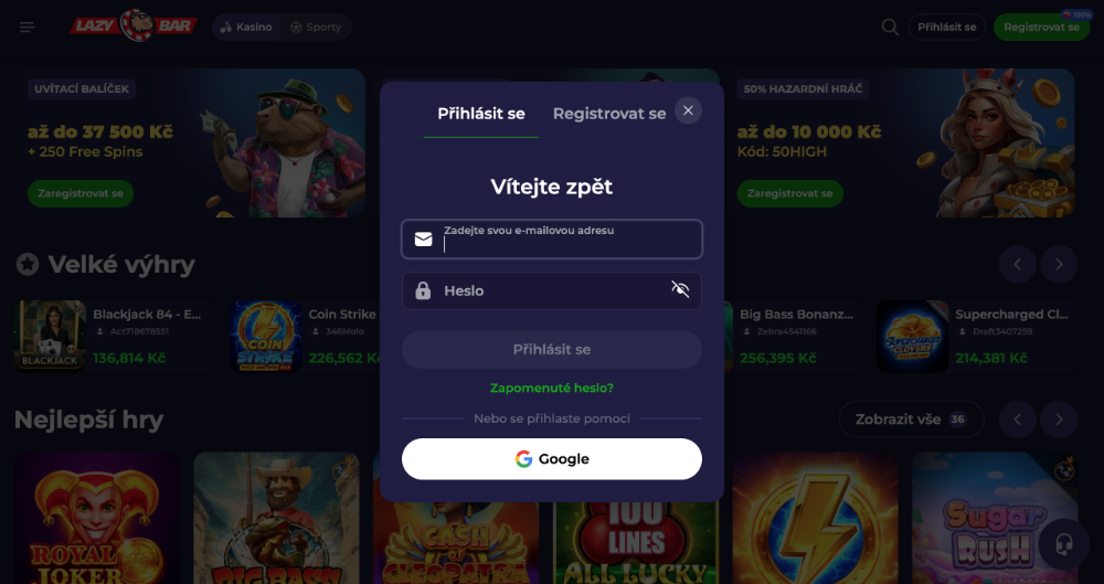 Lazybar login [Návod na přihlášení]
