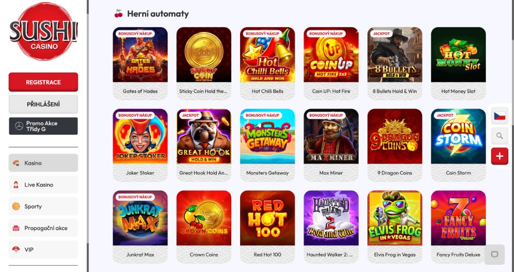 Sushi Casino automaty [Přehled TOP automatů]