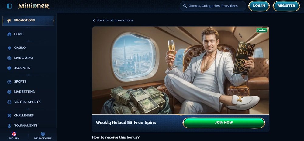 Millioner free spins